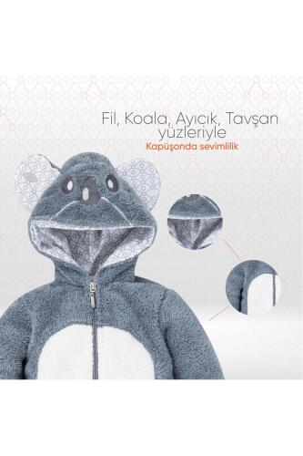 Gezenbebe Hero Kahraman Kapüşonlu Welsoft Bebek Tulum (12-18 ay) Koala - 5