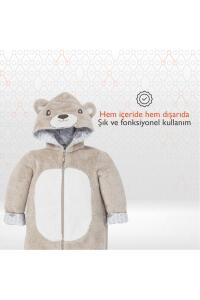 Gezenbebe Hero Kahraman Kapüşonlu Welsoft Bebek Tulum (12-18 ay) Teddy - 3