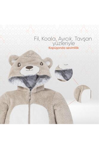 Gezenbebe Hero Kahraman Kapüşonlu Welsoft Bebek Tulum (12-18 ay) Teddy - 5