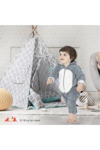 Gezenbebe Hero Kahraman Kapüşonlu Welsoft Bebek Tulum (12-18 ay) Teddy - 8