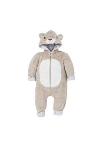 Gezenbebe Hero Kahraman Kapüşonlu Welsoft Bebek Tulum (12-18 ay) Teddy - 9