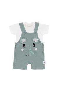 Gezenbebe Hero Kısa Kol Bebek T-Shirt & Nakışlı Salopet Seti - Elephant - 10