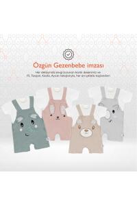 Gezenbebe Hero Kısa Kol Bebek T-Shirt & Nakışlı Salopet Seti - Teddy - 3