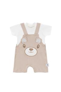 Gezenbebe Hero Kısa Kol Bebek T-Shirt & Nakışlı Salopet Seti - Teddy - 11