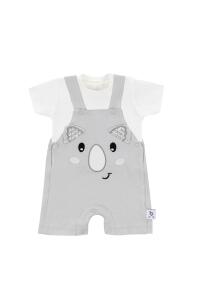 Gezenbebe Hero Kısa Kol Bebek T-Shirt & Nakışlı Salopet Seti - Koala