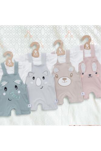 Gezenbebe Hero Kısa Kol Bebek T-Shirt & Nakışlı Salopet Seti - Koala - 19