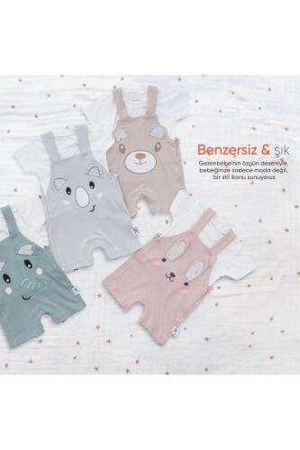 Gezenbebe Hero Kısa Kol Bebek T-Shirt & Nakışlı Salopet Seti - Koala - 4