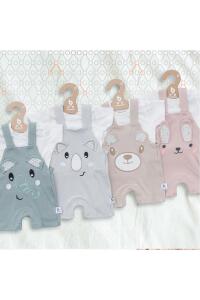 Gezenbebe Hero Kısa Kol Bebek T-Shirt & Nakışlı Salopet Seti - Koala - 9