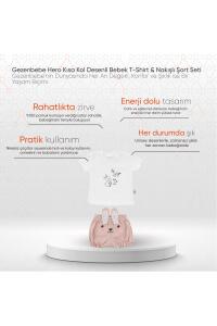Gezenbebe Hero Kısa Kol Desenli Bebek T-Shirt & Nakışlı Şort Seti - Bunny - 18