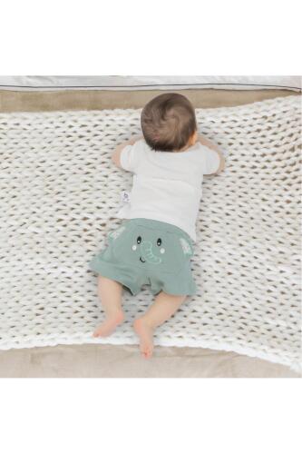 Gezenbebe Hero Kısa Kol Desenli Bebek T-Shirt & Nakışlı Şort Seti - Bunny - 22