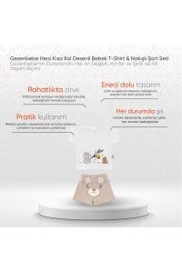 Gezenbebe Hero Kısa Kol Desenli Bebek T-Shirt & Nakışlı Şort Seti - Teddy - 2