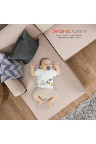 Gezenbebe Hero Kısa Kol Desenli Bebek T-Shirt & Nakışlı Şort Seti - Teddy - 5