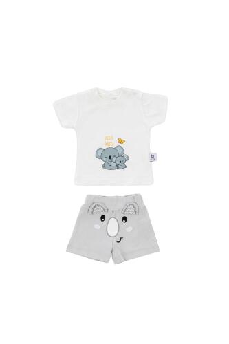 Gezenbebe Hero Kısa Kol Desenli Bebek T-Shirt & Nakışlı Şort Seti - Koala - 17