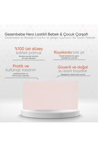 Gezenbebe Hero Lastikli Bebek & Çocuk Çarşafı (70x140) Bunny - 2