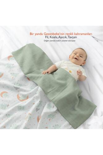 Gezenbebe Hero Müslin Bebek Battaniyesi (120X120) Elephant - 3
