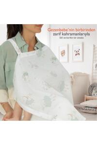 Gezenbebe Hero Müslin Bebek Emzirme Önlüğü (60x90) Bunny - 3