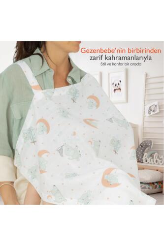 Gezenbebe Hero Müslin Bebek Emzirme Önlüğü (60x90) Elephant - 3