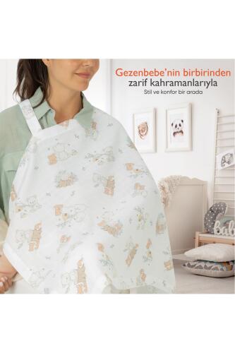 Gezenbebe Hero Müslin Bebek Emzirme Önlüğü (60x90) Teddy - 4