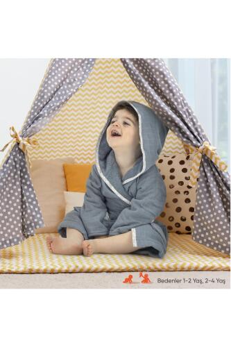 Gezenbebe Hero Müslin & Havlu Bebek Çocuk Bornozu - Koala - 9