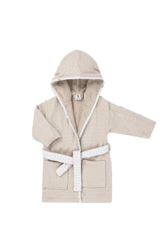 Gezenbebe Hero Müslin & Havlu Bebek Çocuk Bornozu - Teddy - 1