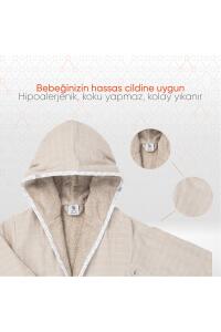 Gezenbebe Hero Müslin & Havlu Bebek Çocuk Bornozu - Teddy - 3