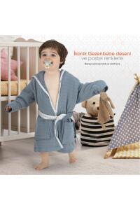 Gezenbebe Hero Müslin & Havlu Bebek Çocuk Bornozu - Teddy - 5