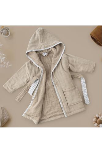 Gezenbebe Hero Müslin & Havlu Bebek Çocuk Bornozu - Teddy - 7