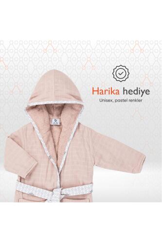 Gezenbebe Hero Müslin & Havlu Bebek Çocuk Bornozu - Bunny - 16