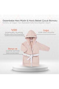 Gezenbebe Hero Müslin & Havlu Bebek Çocuk Bornozu - Bunny - 2