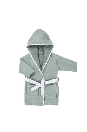 Gezenbebe Hero Müslin & Havlu Bebek Çocuk Bornozu - Elephant - 1