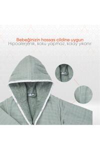 Gezenbebe Hero Müslin & Havlu Bebek Çocuk Bornozu - Elephant - 3