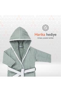 Gezenbebe Hero Müslin & Havlu Bebek Çocuk Bornozu - Elephant - 5