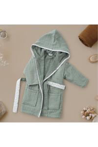 Gezenbebe Hero Müslin & Havlu Bebek Çocuk Bornozu - Elephant - 7