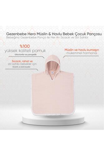 Gezenbebe Hero Müslin & Havlu Bebek Çocuk Pançosu Bunny - 2