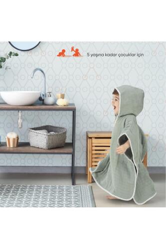 Gezenbebe Hero Müslin & Havlu Bebek Çocuk Pançosu Teddy - 7