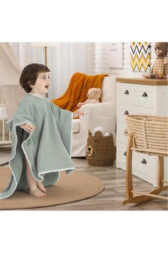 Gezenbebe Hero Müslin & Havlu Bebek Çocuk Pançosu Teddy - 8