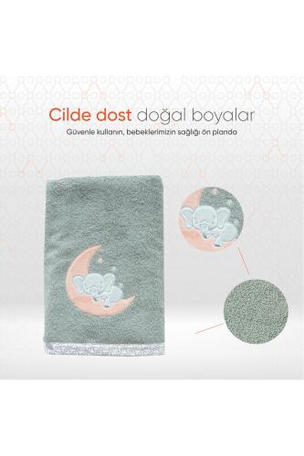 Gezenbebe Hero Nakışlı Bebek Çocuk Banyo Havlusu (70x140) Elephant - 4