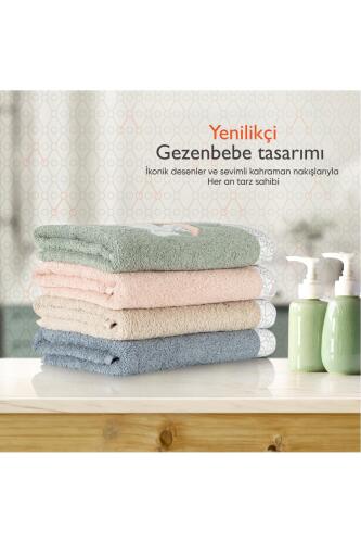 Gezenbebe Hero Nakışlı Bebek Çocuk Banyo Havlusu (70x140) Elephant - 5