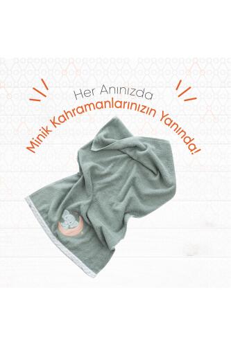 Gezenbebe Hero Nakışlı Bebek Çocuk El & Baş Havlusu (50x90) Elephant - 2
