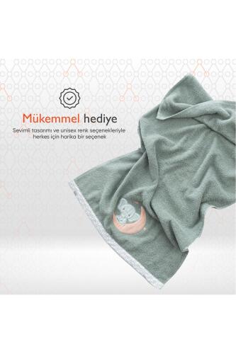 Gezenbebe Hero Nakışlı Bebek Çocuk El & Baş Havlusu (50x90) Elephant - 3