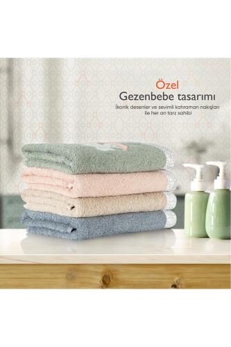 Gezenbebe Hero Nakışlı Bebek Çocuk El & Baş Havlusu (50x90) Elephant - 8