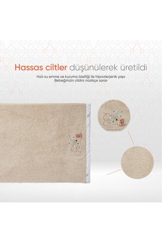 Gezenbebe Hero Nakışlı Bebek Çocuk El & Baş Havlusu (50x90) Teddy - 4