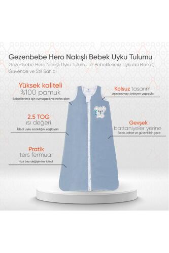 Gezenbebe Hero Nakışlı Bebek Uyku Tulumu (90cm) Koala - 2
