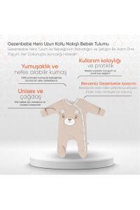 Gezenbebe Hero Uzun Kollu Nakışlı Bebek Tulumu - Teddy - 12
