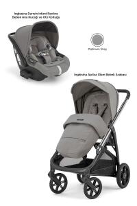 Inglesina Aptica Glam Tek El Tek Hamle ile Katlanıp Açılan Çift Yön Bebek Arabası Ana Kucağı Hediyeli - Platinum Grey - 2