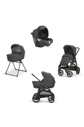 Inglesina Aptica XT Bebek Arabası & Darwin Ana Kucaklı, Portbebeli, Stantlı, 4'lü Sistem - Magnet Grey - 1