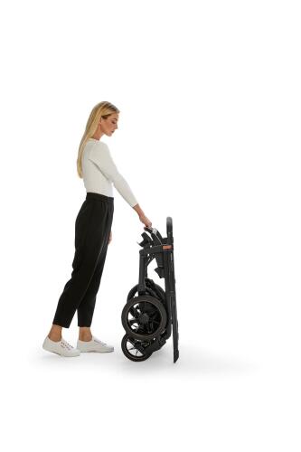 Inglesina Aptica XT Glam Tek El Tek Hamle ile Katlanıp Açılan Çift Yön Bebek Arabası - Magnet Grey - 5