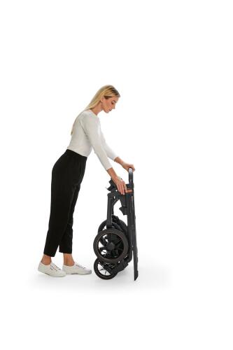 Inglesina Aptica XT Glam Tek El Tek Hamle ile Katlanıp Açılan Çift Yön Bebek Arabası - Magnet Grey - 6