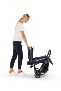 Inglesina Quid2 Tek El Tek Hamle ile Katlanıp Açılan Kabin Boy Bebek Arabası - Midnight Blue - 10