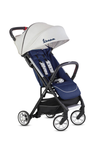 Inglesina Quid2 Tek El Tek Hamle ile Katlanıp Açılan Kabin Boy Bebek Arabası Özel Koleksiyon - Vespa Blue - 1